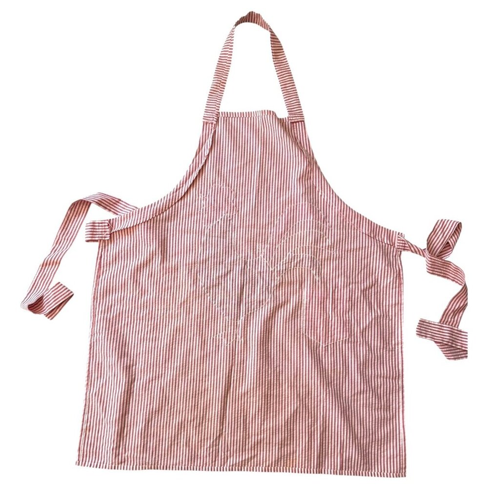 Womens Hand Made Rooster Kitchen Apron Appliqué Full Length Cotton Farmhouse Men - Picture 5 of 5